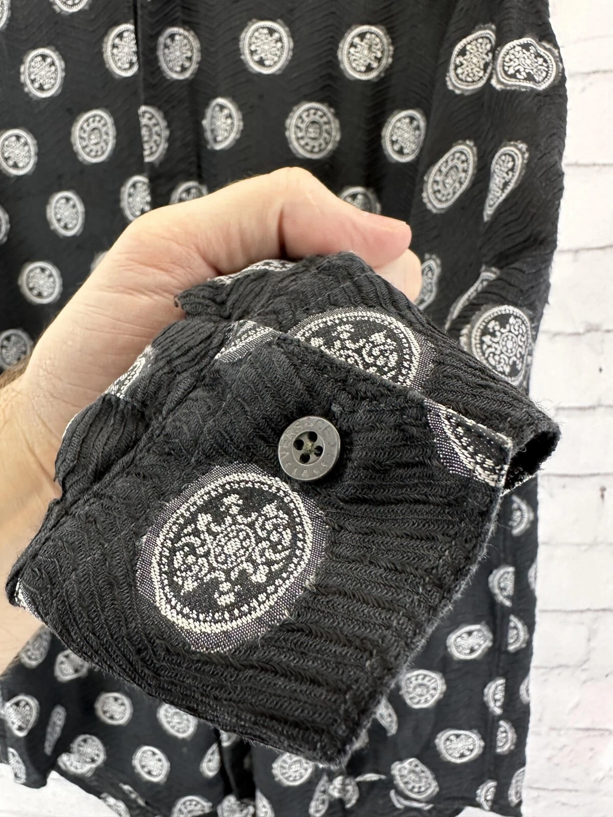 CAMICIA UOMO VERSACE CLASSIC V2 100% SETA MANICA LUNGA ORIGINALE TAGLIA 15 1 2 (39)