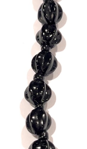 Vintage Tschechische tiefe Amethyst Melone GLAS HALSKETTE - Bild 1 von 8