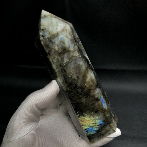 6.5"  Natural Chatoyant Labradorite Crystal Healing Crystal Point Obelisk  - Picture 5 of 8