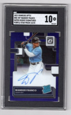2022 Donruss Optic Wander Franco Rated Rookie Purple Auto #/25 Rays SGC 10 GEM