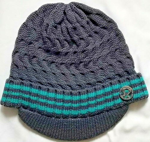 LULULEMON Gray Cable Knit Hat Brimmed 