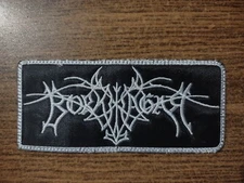 BORKNAGAR,SEW ON WHITE WITH WHITE BORDER EMBROIDERED PATCH