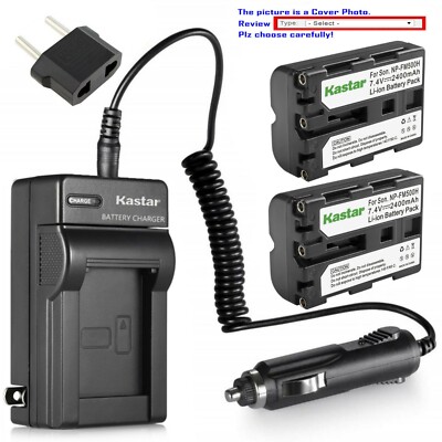 Kastar Battery Travel Charger for Sony NP-FM500H & Viltrox DC-50 DC50 Camera