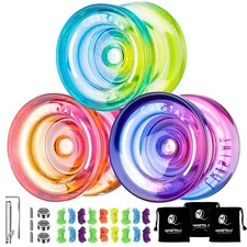 Crystal Yoyo K2 Pack of 3, Professional Responsive Yoyo for Kids Beginner, Du...