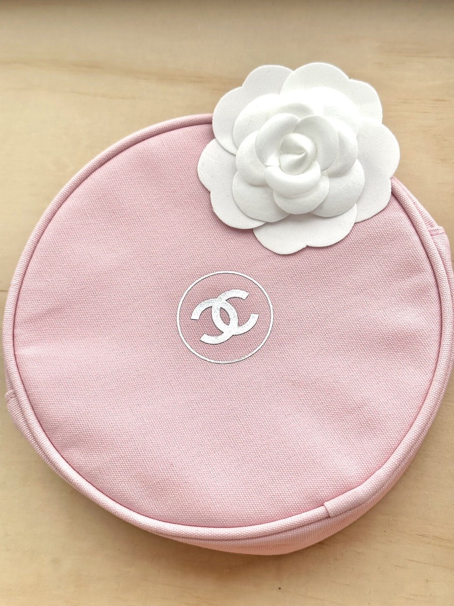 CHANEL メイクアップポーチ キルティング Chanel Beauty Pink Round Makeup Cosmetic Case Pouch Bag | eBay