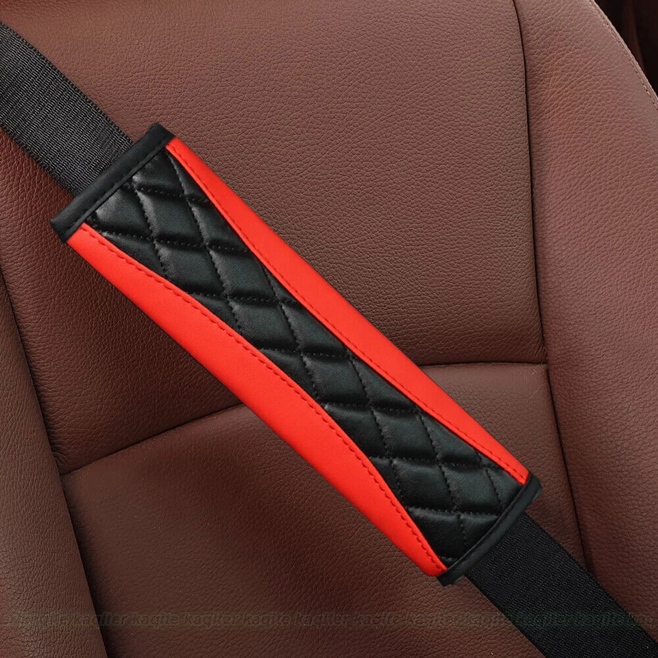 2pcs Faux Sheepskin Car Seat Belt Shoulder Cover Comfortable Safety Belt Straps - Image 3 of 4