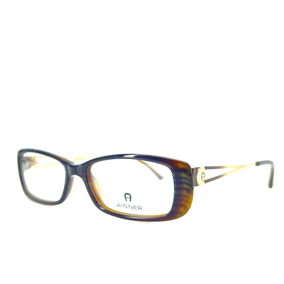 Aigner Eyeglasses A2008 D Brown Gold Rectangular Full Rim Frames 52[]15 135 mm