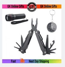 Multi-Tool Multifunction – Pliers Compass & Torch Camping Tool Set – Gift ideas
