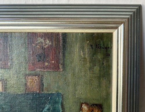Ölbild Impressionist Kiel Malerin Elisabeth Krüger Im Atelier mit Fensterblick - Bild 5 von 10