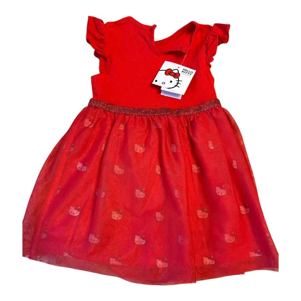 PROMO! Vestito Abito Neonata Hello Kitty Rosso 12-18M / 86 cm - Imagen 2 de 3