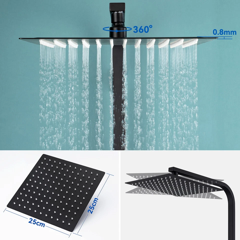 Duschsystem Regendusche Duschset Massage Duschpaneel mit Handbrause Edelstahl DE - Bild 3 von 4