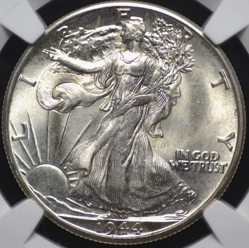 1944 D WALKING LIBERTY HALF DOLLAR NGC MS 66 LIGHT HAZE DOESN'T IMPAIR THE