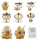 thumbnail 1  - 24K Gold Plated Religious Ornaments Swarovski Elements With Box Diwali Festival 