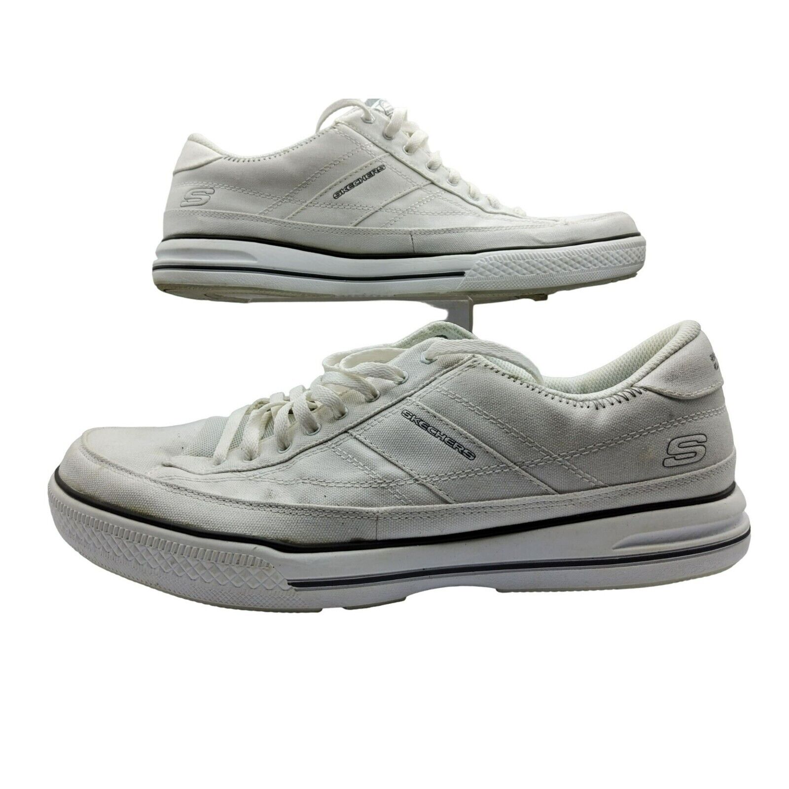 Men&#039;s Skechers Sneakers Memory White Fabric Sz 12 |
