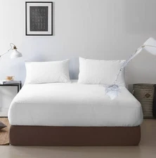 Sacred Thread Mattress Protector, 100% Cotton, Deep Pockets, Waterproof & Quiet