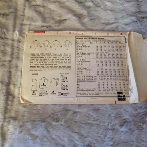 Vintage Simplicity Sewing Pattern 4606 Misses' And Women's Blouse - Cut - Picture 3 of 3