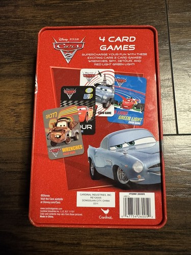 Disney Pixar Cars 2 Card Game 4 Game In Collectible Tin - Picture 3 of 3