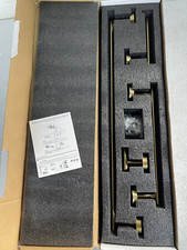 4 Piece Wall Mounted Stainless Steel Towel Rack in Brushed Gold 2 Towel Holder.