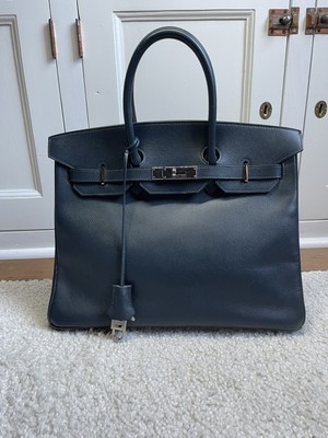 Hermès Birkin 35 in Blue Epsom with Palladium Hardware