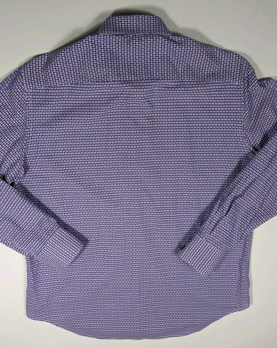 Camisa Robert Graham Puño Abatible Botón Púrpura Geométrica Calce Clásico Para Hombre Grande - Imagen 10 de 13
