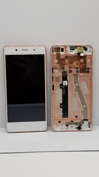 PANTALLA ORIGINAL BQ AQUARIS X5 PLUS COMPLETA BLANCA CON MARCO ROSA  ENVIO 24 H