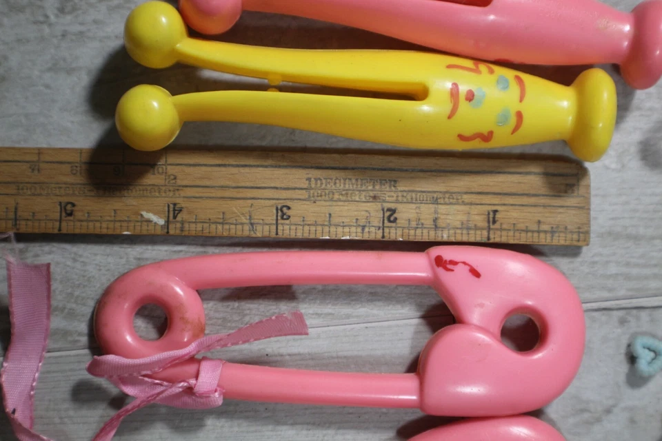 10 Decoraciones Vintage Cupcake Pastel Baby Shower Plástico Duro Rosa Azul Amarillo Foto 3 de 4