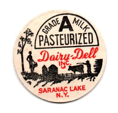 Milk Bottle Cap Insert - Dairy-Dell Inc. - Saranac Lake, New York - 1  3/8'' dia.