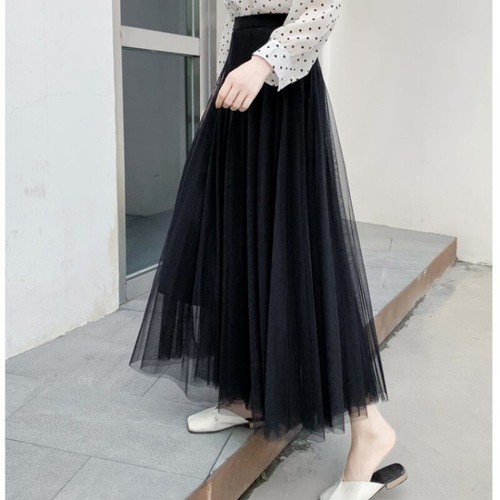Damen Langrock Tutu Tüll Rock 3 Layer A-linie Braut Hohe Taile Röcke Petticoat - Bild 9 von 15
