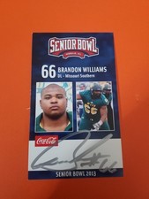 2013 Brandon Williams Signed Senior Bowl Rookie Card....Missouri Southern. rookie card picture