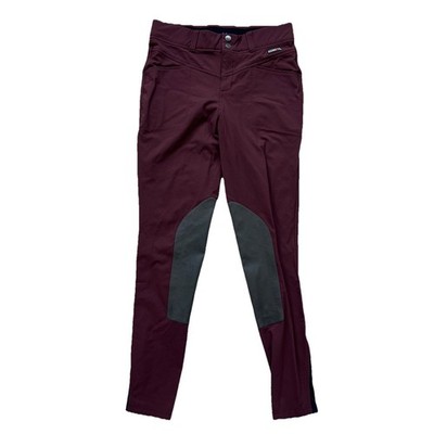 Kerrits Crossover Knee Patch Breech Burgundy Maroon Size Medium Equestrian Pants