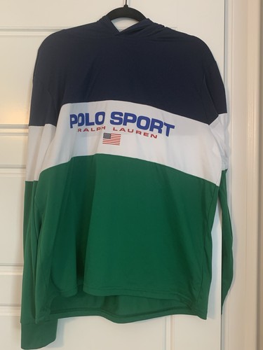 Polo Sport Ralph Lauren Men’s L USA Performance Hoodie Yacht Club Challenge Flag