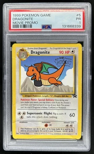 1999 Pokemon Wizards Black Star Promos Dragonite #5 PSA 1