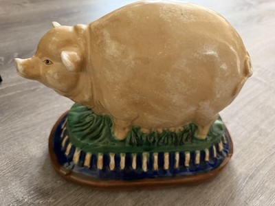 Vintage Seymour Mann Kitchen Pig Hog On Pedestal Majolica 