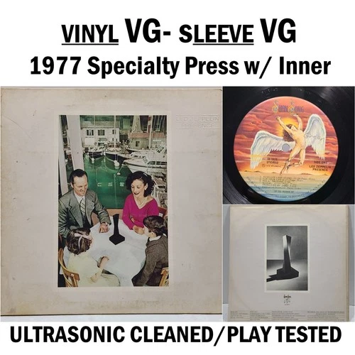 Led Zeppelin Presence LP Swan Song 1977 VG- Vinyl Specialty Press w/ Inner #93o