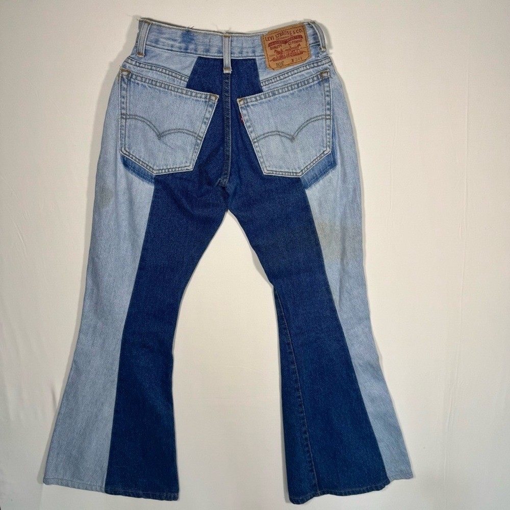 Levi's Ark Reworks Flare Jeans Patchwork Two Tone… - image 5