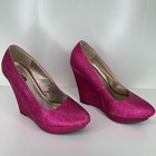 Charlotte Russe hot pink glitter wedges size 8 — photo 2