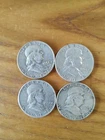franklin half dollar lot of 4. 1950,1952, 1958d,1957d