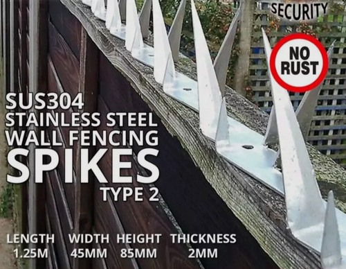 Anti-Climb Security Wall Spikes Type 2 Galvanised 5pcs | Fast Shipping - Picture 4 of 7