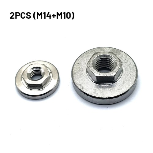 Stainless Steel 2x Flange Nut Set Tools(M10+M14) For 10mm 14mm Spindle Thread - Picture 3 of 9