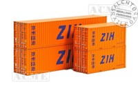"Acme 95041 - H0 1:87 - Set Von 4 Containern \"Zih\" 2 Von 20 Und 2 Von 40 Fuß"