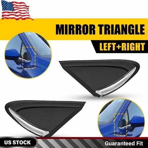 2X Front Door Mirror Triangle Corner Cover For 2016-2019 Chevrolet Cruze LH+RH