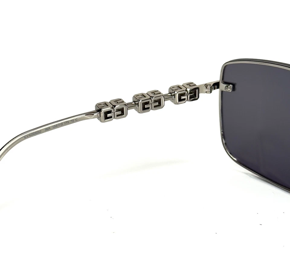 Óculos de sol GIVENCHY GV40052U GV 40052 4GEM prata preto quadrado máscara unissex 16A - Imagem 2 de 4