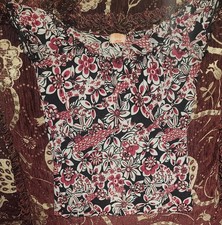 Floral Multicolor Short Sleeve Blouse for Women