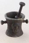 Mortar and pestle pharmacy Skull ring bones Antique amulet protecting against — photo 5