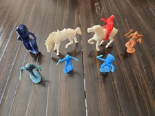 VTG Plastic Indians Horses Frontiersman LOT OF 8 PLEASE READ DESCRIPTION