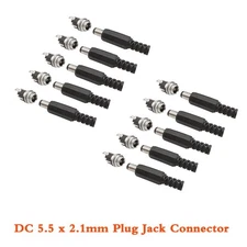 2.5mm X 5.5mm Male + Female Metal Panel Mount Socket Pair Jack DC Connector