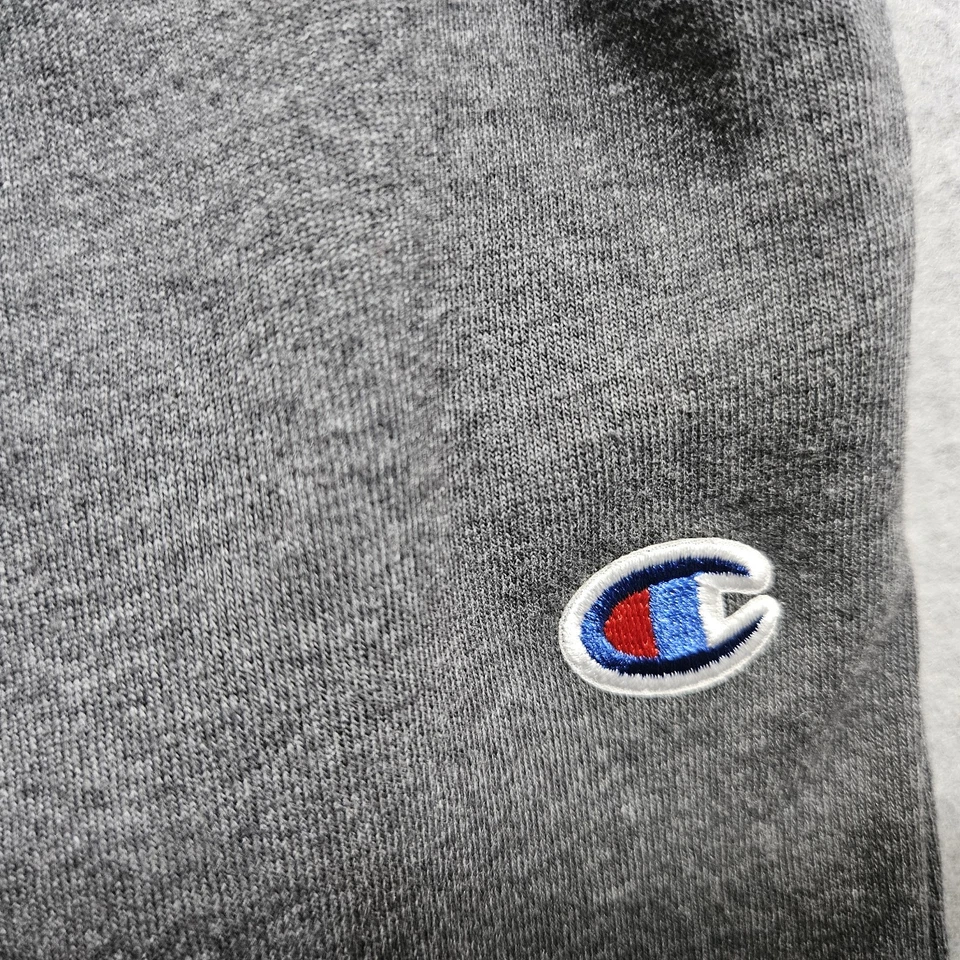 Pantalones de jersey Champion Open Bottom para hombre pequeños gris jaspeado tiro alto cintura elástica Foto 4 de 4