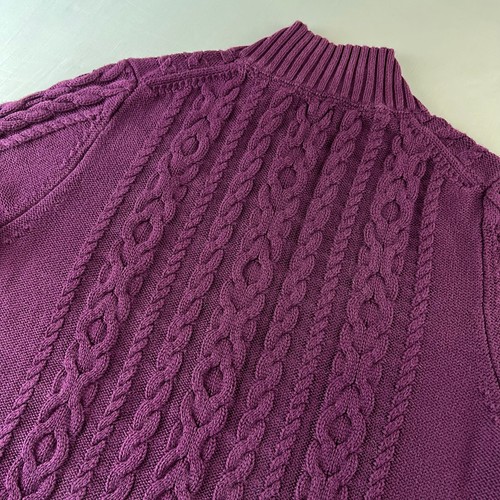 L.L. Bean lila Zopfmuster Reißverschluss Pullover Damengröße Large - Bild 7 von 8