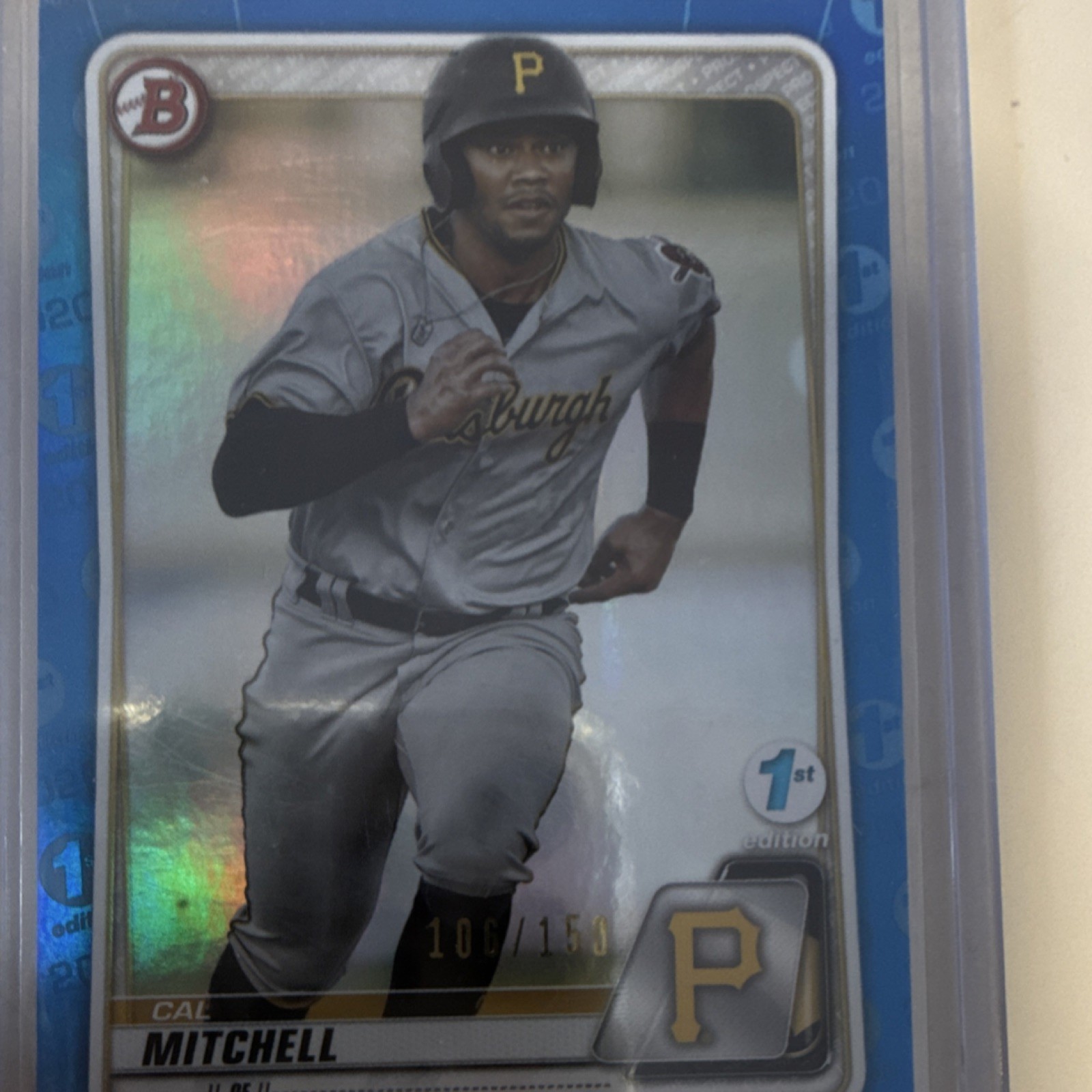 2020 Bowman 1st Edition - Cal Mitchell #BFE-43 Blue Foil /150 Pirates (RC)