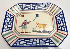 Home James!  Weekend Chinatown Chinoiserie Octogonal Serving Platter 12 x 9